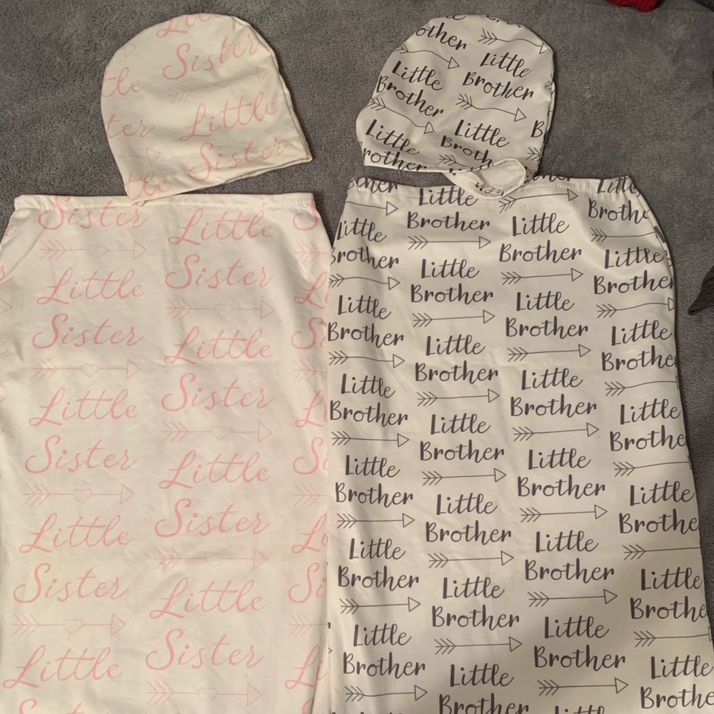 Boy girl twin swaddle sack